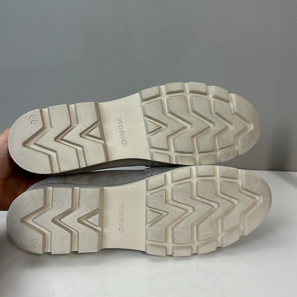 Vionic Light Gray Suede Penny Loafers - Picture 9 of 13